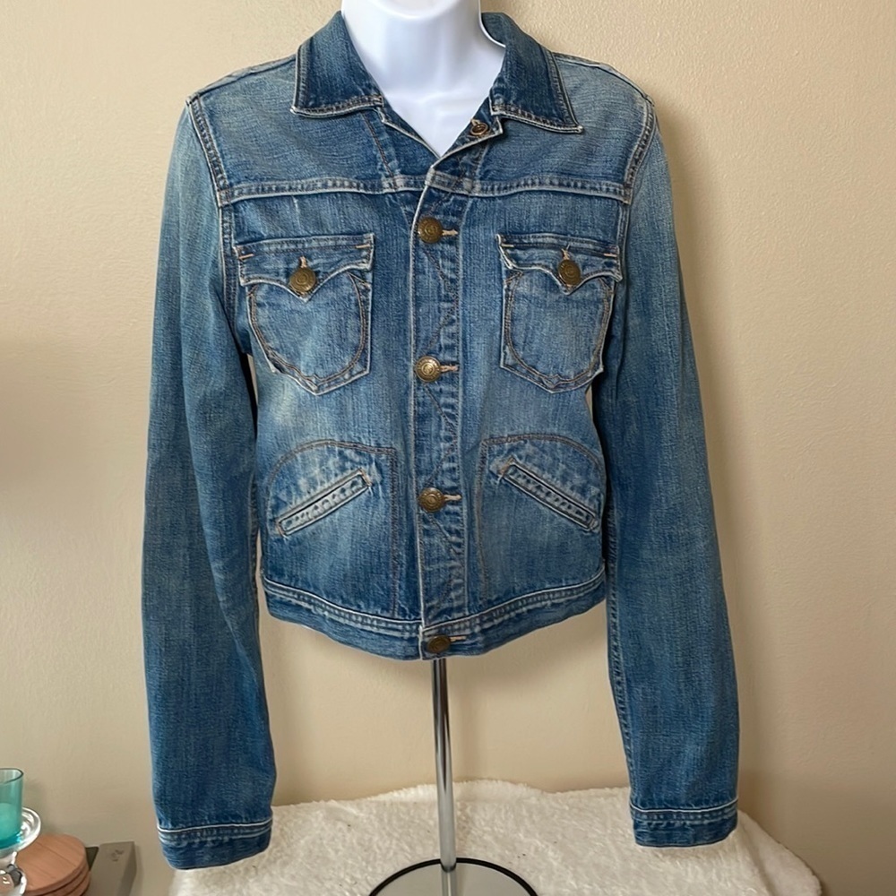 TRUE Religion Distressed Jean Jacket Size Medium